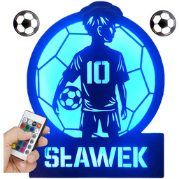 Lampka nocna Led Piłkarz Imię numer Piłka Nożna