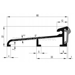 Próg aluminiowy płaski do drzwi zewnętrznych Lpd 66