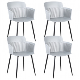 Krzesło barowe plastikowe MOLLY, szare