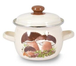 Toro Garnek emaliowany z pokrywką Grzyby 2,5 l,
