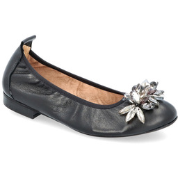 Modne baleriny z kryształkami - TYMOTEO L1041 CZARNE