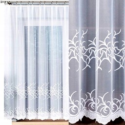 Firana żakardowa Bakaro 400x160cm prosta (gotowa) z obszyciem