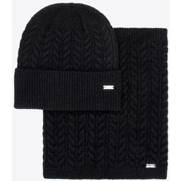 Zestaw damski zimowy czapka i komin w splot