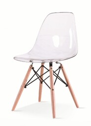 King Home Krzesło kuchenne Ice Wood 130-DPC przezroczyste