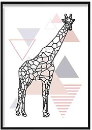 Artze Wall Art Żyrafa abstrakcyjny geometryczny skandynawski plakat,
