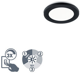 Trio Leuchten Okrągły czarny panel LED 17 cm