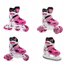 Łyżworolki Wrotki Łyżwy 4W1 Enero 30-33 Różowe Enero