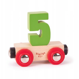 ZIELONY MAGNETYCZNY WAGON WAGONIK CYFERKOWY POCIĄG WAGON