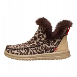 HeyDude Damskie Ciepłe Buty Botki Camden Brushed Leopard