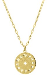 Medalion zodiak pozłacany ze stali szlachetnej