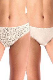 Figi damskie bawełniane (2pack) mini bikini z niskim