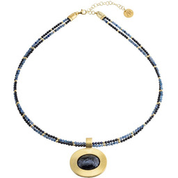 ankabizuteria.pl Ręcznie wykonany naszyjnik srebrny pozłacany z natu