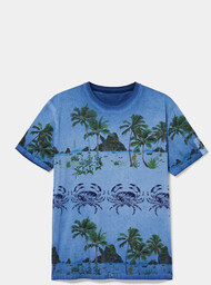 Koszulka ze 100% bawełny z tropikalnym nadrukiem