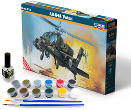 Mistercraft, Helikopter AH-64A Peten, 1:72, Zestaw modelarski, 8+