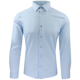 Taliowana Koszula Wizytowa, Męska - Victorio - Błękitna,