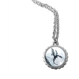 Pakamera Medalion, naszyjnik - Czarny smok - mały