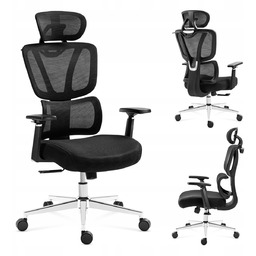 Fotel biurowy obrotowy Mark Adler czarny ergonomiczny podpora