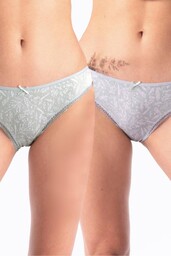 Figi damskie bawełniane (2pack) mini bikini z koronkowym