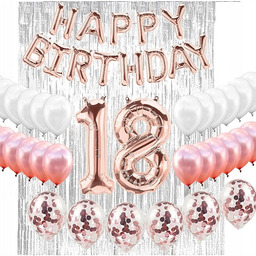 Balony Zestaw Na 18 Urodziny Osiemnastkę Rose Gold
