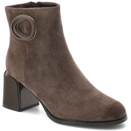 Artiker Brązowe Botki Skórzane Obuwie Damskie