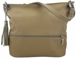 Skórzana torebka worek Barberinis - Beżowa