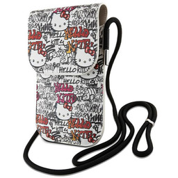 Torebka Tags Graffiti Cord crossbody na telefon beżowy