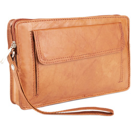 Skórzana saszetka do ręki j. brązowa 1264-BS C.BROWN