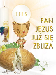 Baner na Pierwszą Komunię Świętą "Pan Jezus już