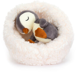 MASKOTKA JELLYCAT Śpiący mały pingwinek w gniazdku 13
