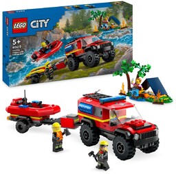 LEGO City, klocki, Terenowy wóz strażacki z łodzią