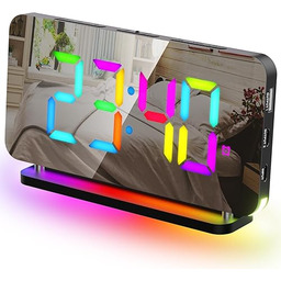 GlasFlength Cyfrowy budzik z lustrem, 7" z lustrem,