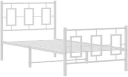 Elior Białe metalowe łóżko jednoosobowe 100x200 cm -
