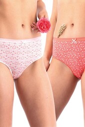 Figi damskie bawełniane (2pack) z subtelną koronką
