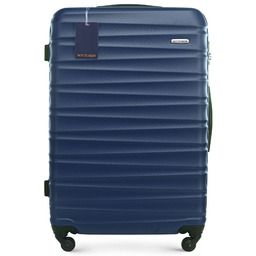 Duża walizka z ABS-u i identyfikator z logo