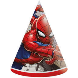 Czapeczki urodzinowe Spiderman - 6 szt.