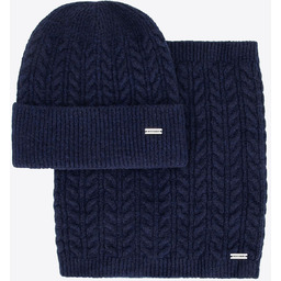 Zestaw damski zimowy czapka i komin w splot