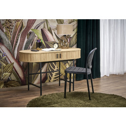 Biurko z drzwiami naturalne / czarne mat 120