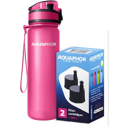 Aquaphor City 0,5L Różowa butelka filtrująca wodę