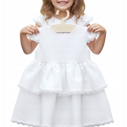 Sukienka do Chrztu bez rękawków Biała sukieneczka