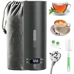 Czajnik elektryczny podróżny 500 ml mini czarny stal