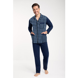 LUNA Piżama męska kod 797 rozpinana granatowa