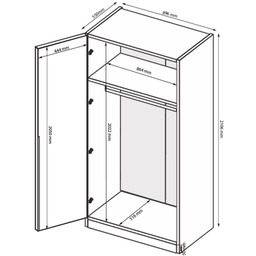 Szafa dwudrzwiowa antracyt / grafit mat 90 x