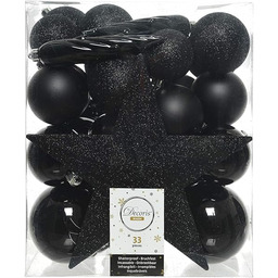 Christmas-Decorations Zestaw 33 bombek choinkowych z tworzywa sztucznego,