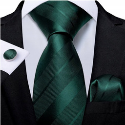 Żakardowy zestaw - krawat + poszetka + spinki