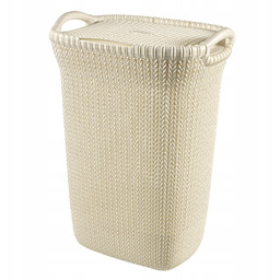 Kosz na pranie bieliznę Curver Knit 57l kremowy