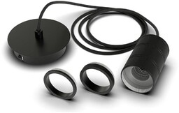 Calex Retro lampa wisząca, 1-pkt., czarna