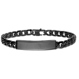 Czarna pancerka z blachą pod grawer klasyczna bransoletka