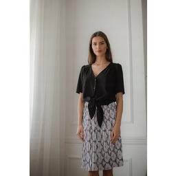 Plisowana SPÓDNICA na chrzest wzór fioletowy S/M