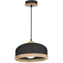 Lampa Sufitowa Studio Czarny Brązowy Metalowy Klosz 1xE27