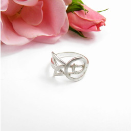 Pierścionek srebrny- Luna III biała